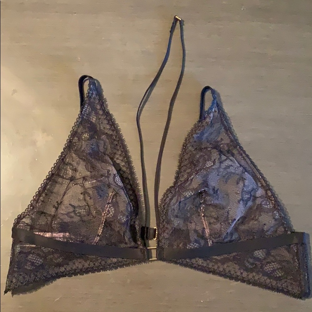 Victoria’s Secret Black lace bralette w neck strap